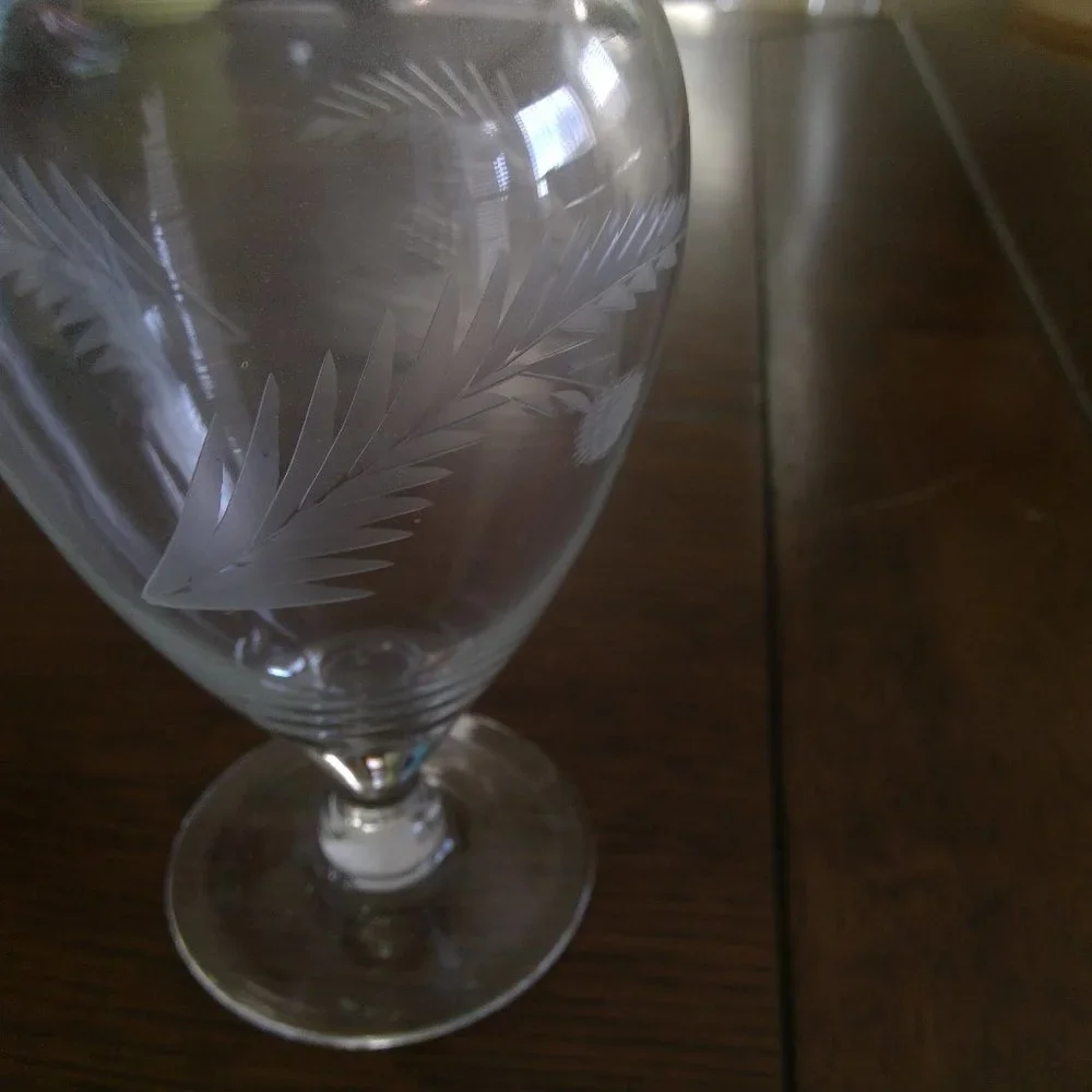 Glass Apothecary Jar, Etched Leaves + Berries